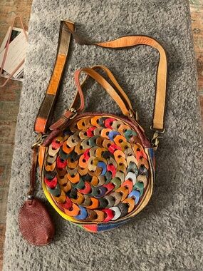 Amerileather Round Handbag with strap options and change purse